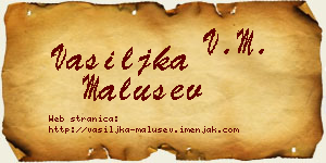 Vasiljka Malušev vizit kartica